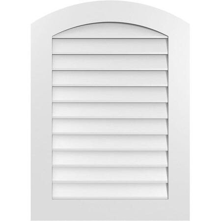 Ekena Millwork Arch Top Surface Mount PVC Gable Vent: Functional, w/ 3-1/2"W x 1"P Standard Frame, 26"W x 36"H GVPAR26X3601SF